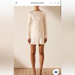 Shona Joy La Lune Long Sleeve Backless Mini Dress - Cream